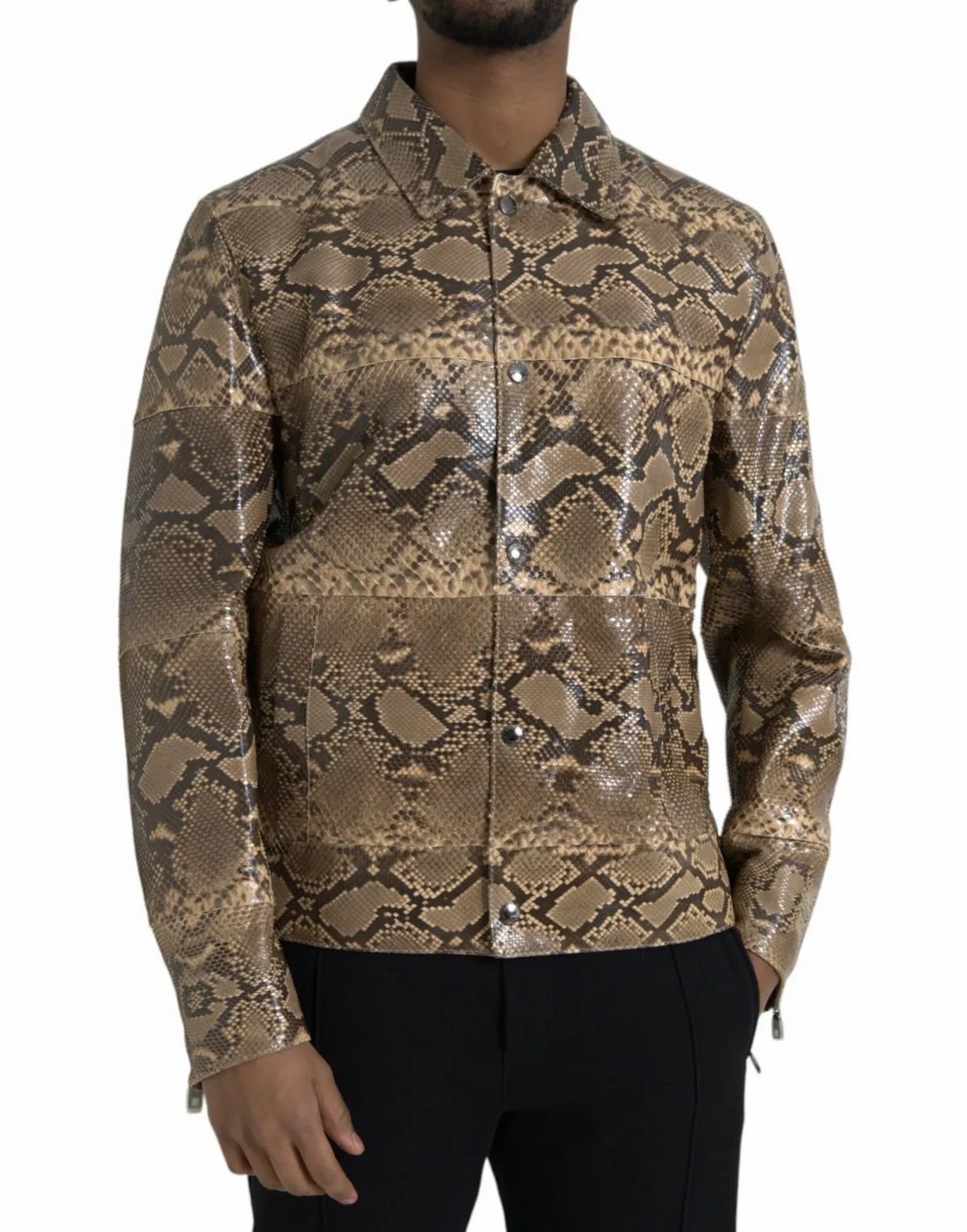 Python Leather Biker Jacket