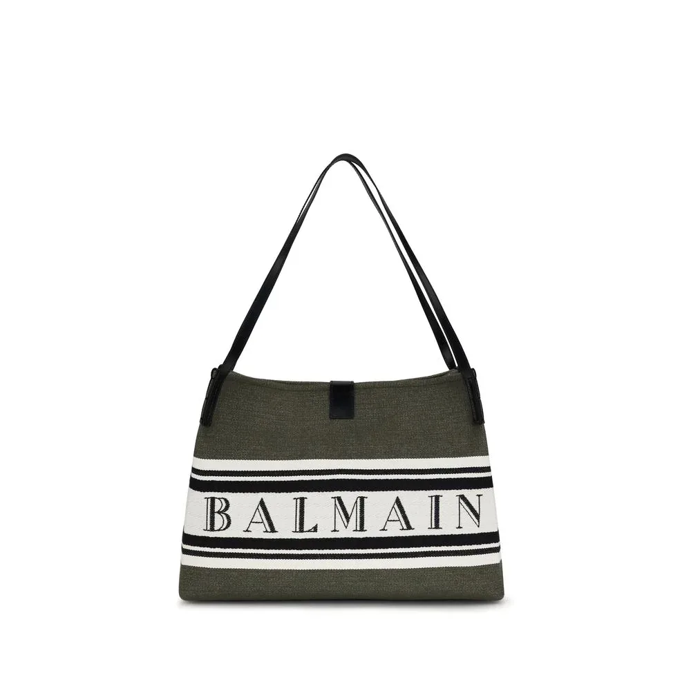 Logo-Embroidered Canvas Shoulder Bag