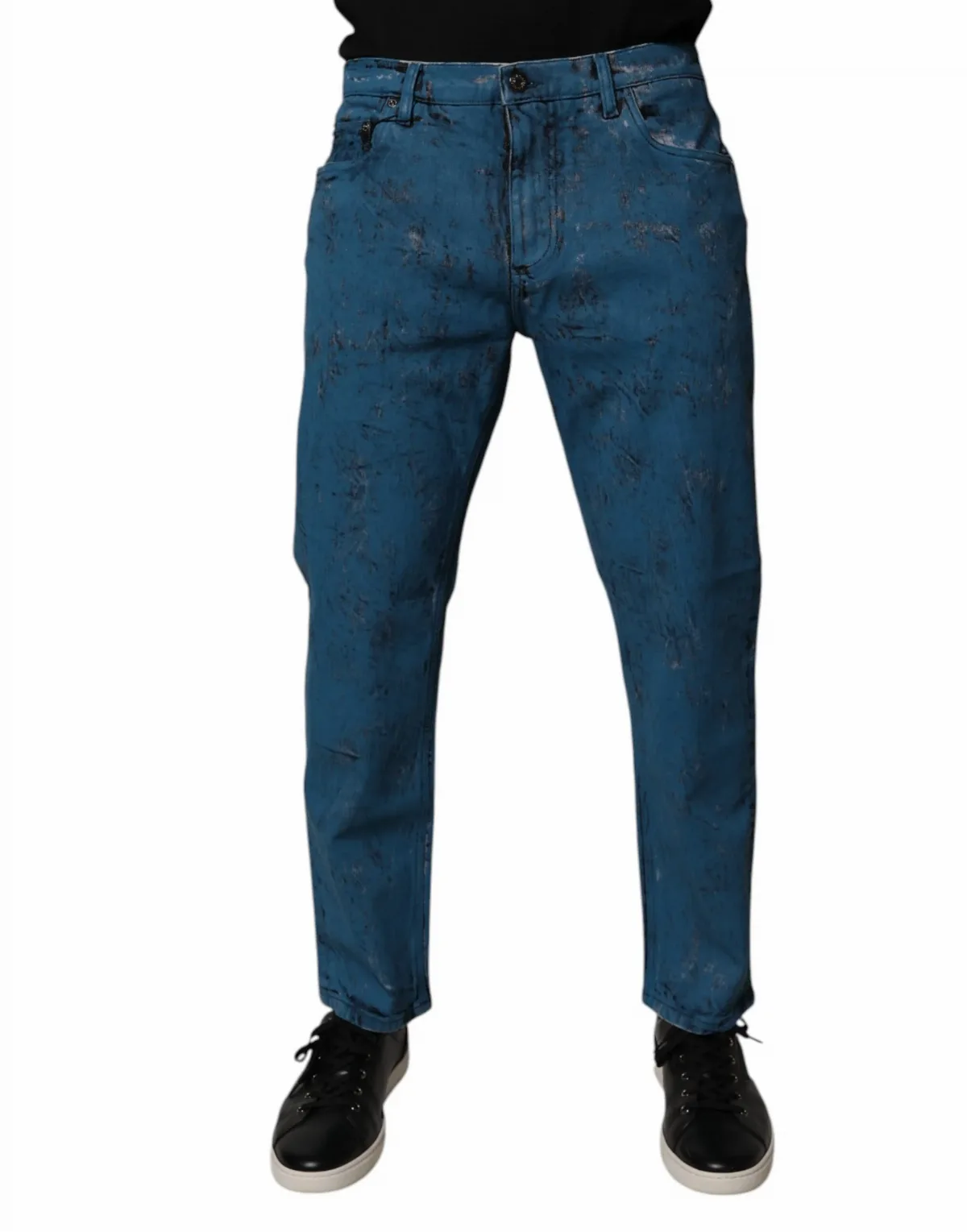 Tie-Dye Cotton Skinny Jeans by Dolce & Gabbana