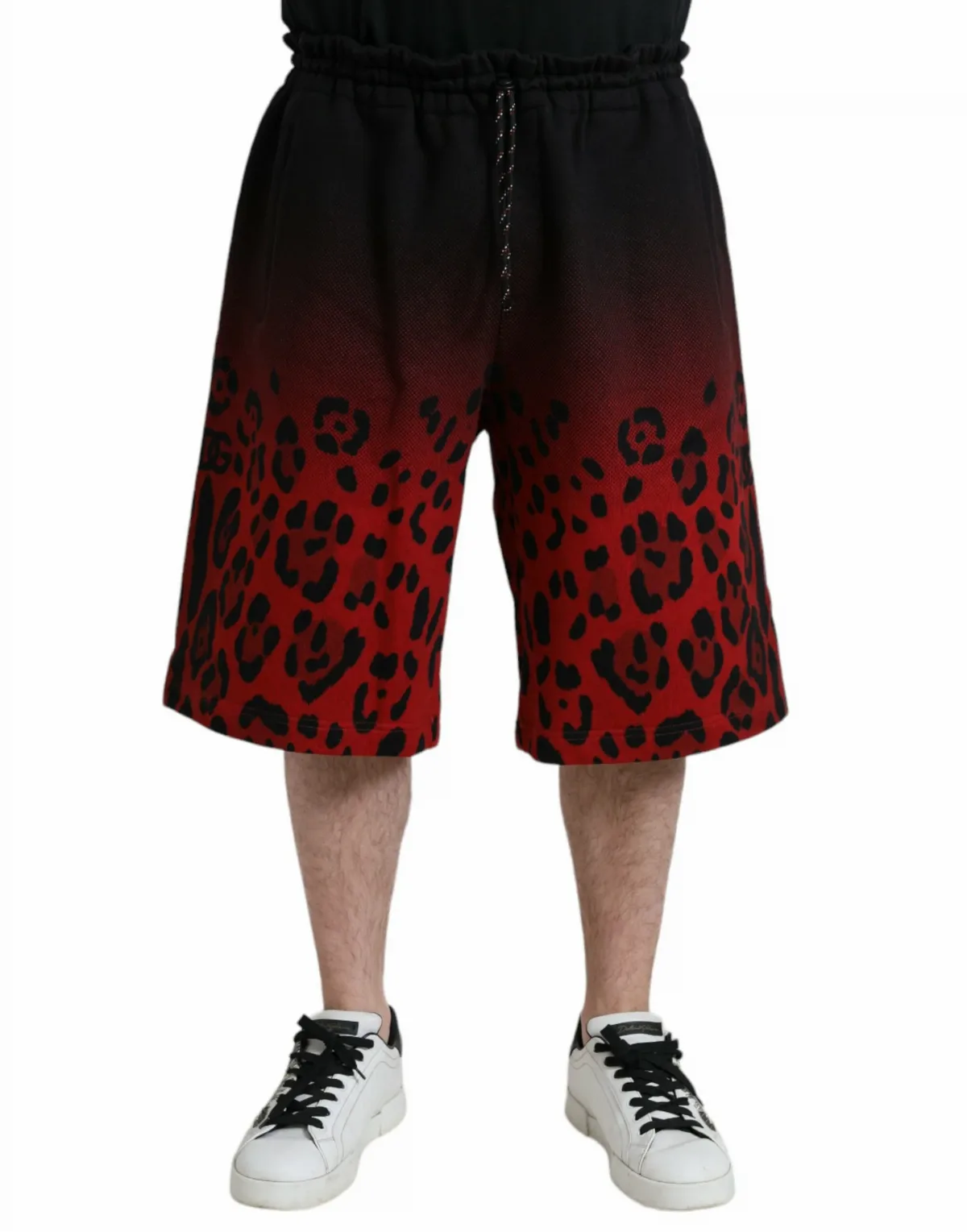 Leopard Print Cotton Bermuda Shorts