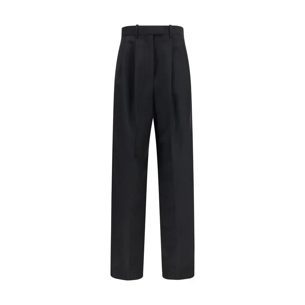 Double-Pleat Wool Mohair Trousers