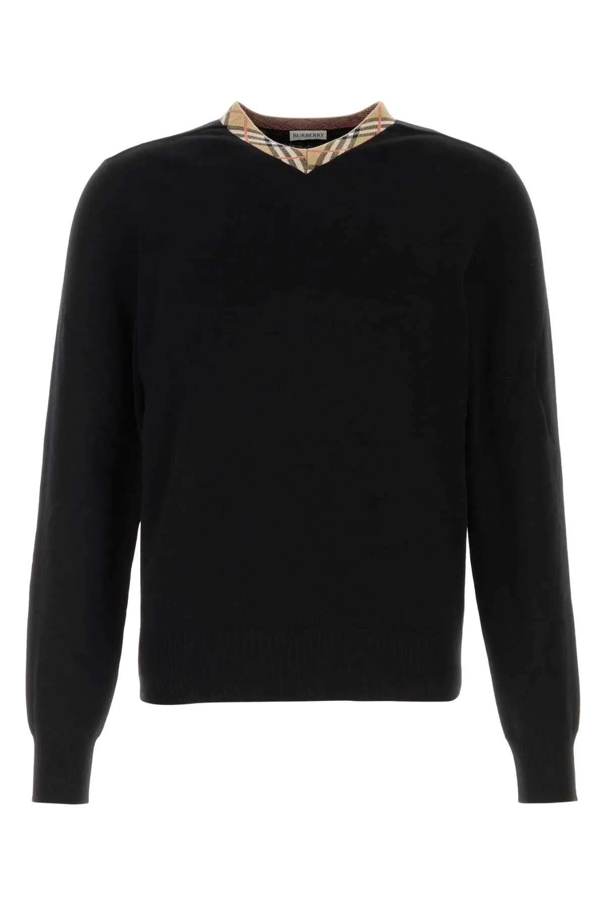 Checked Wool Crew-Neck Sweater