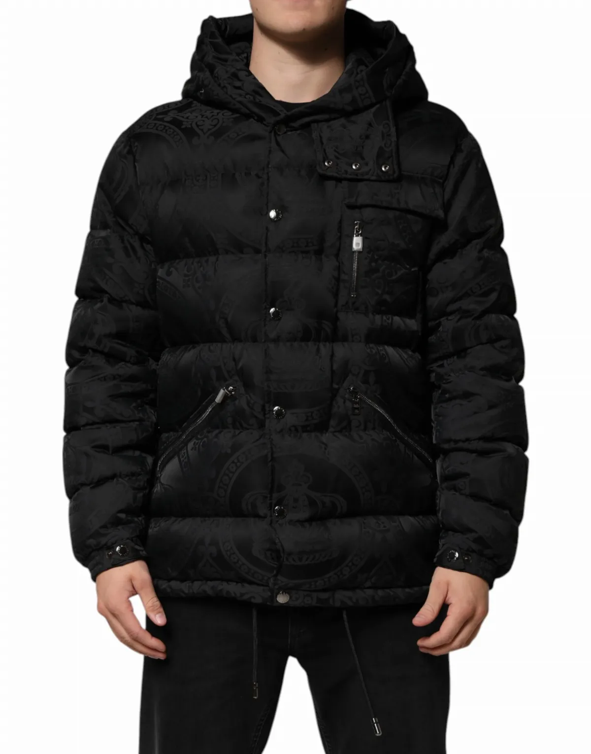Jacquard Quilted Puffer Down Jacket