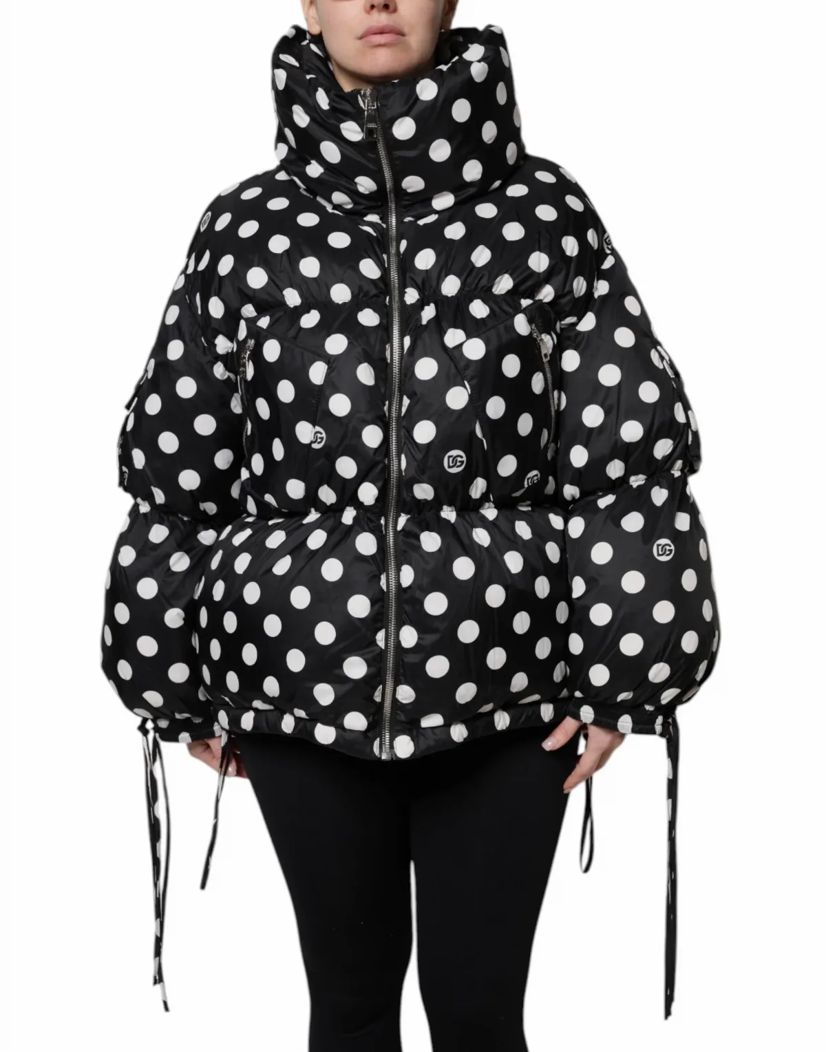 Polka-Dot Nylon Puffer Jacket