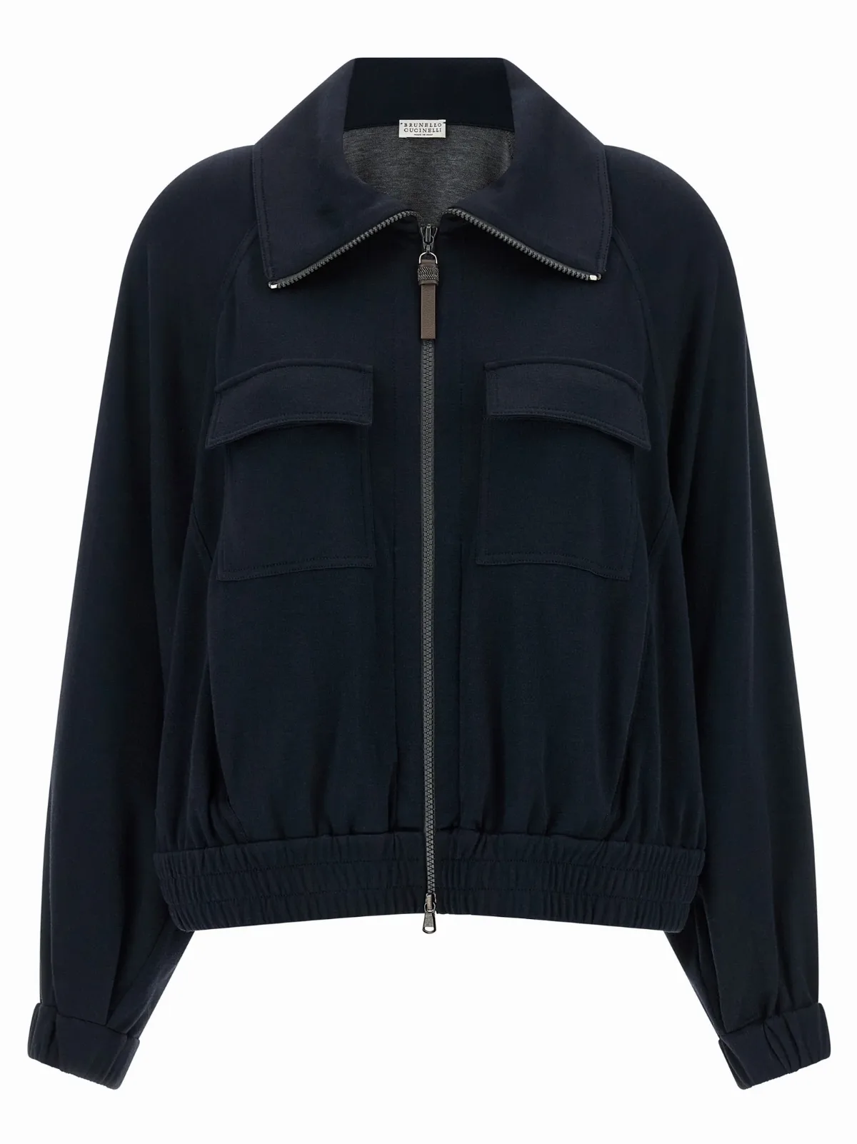 Cotton-Silk Blend Bomber Jacket