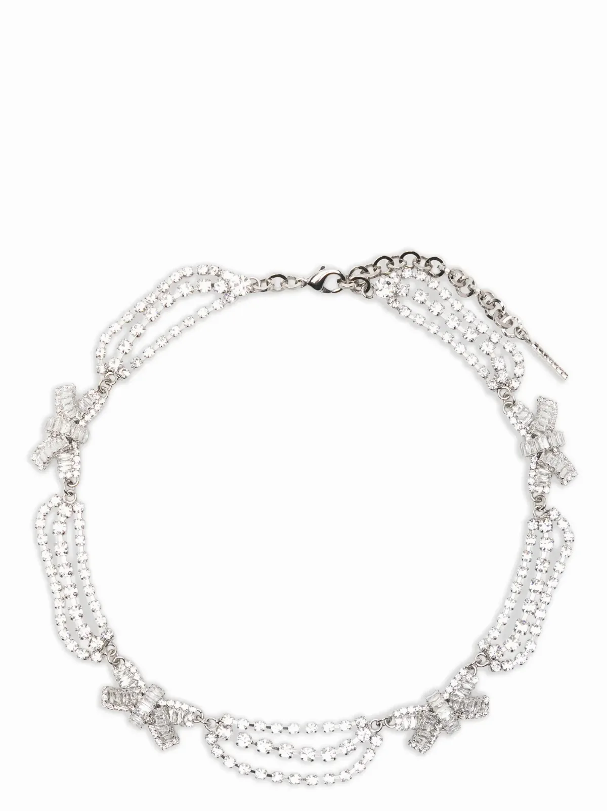 Crystal-Adorned Bow Necklace by Alessandra Rich