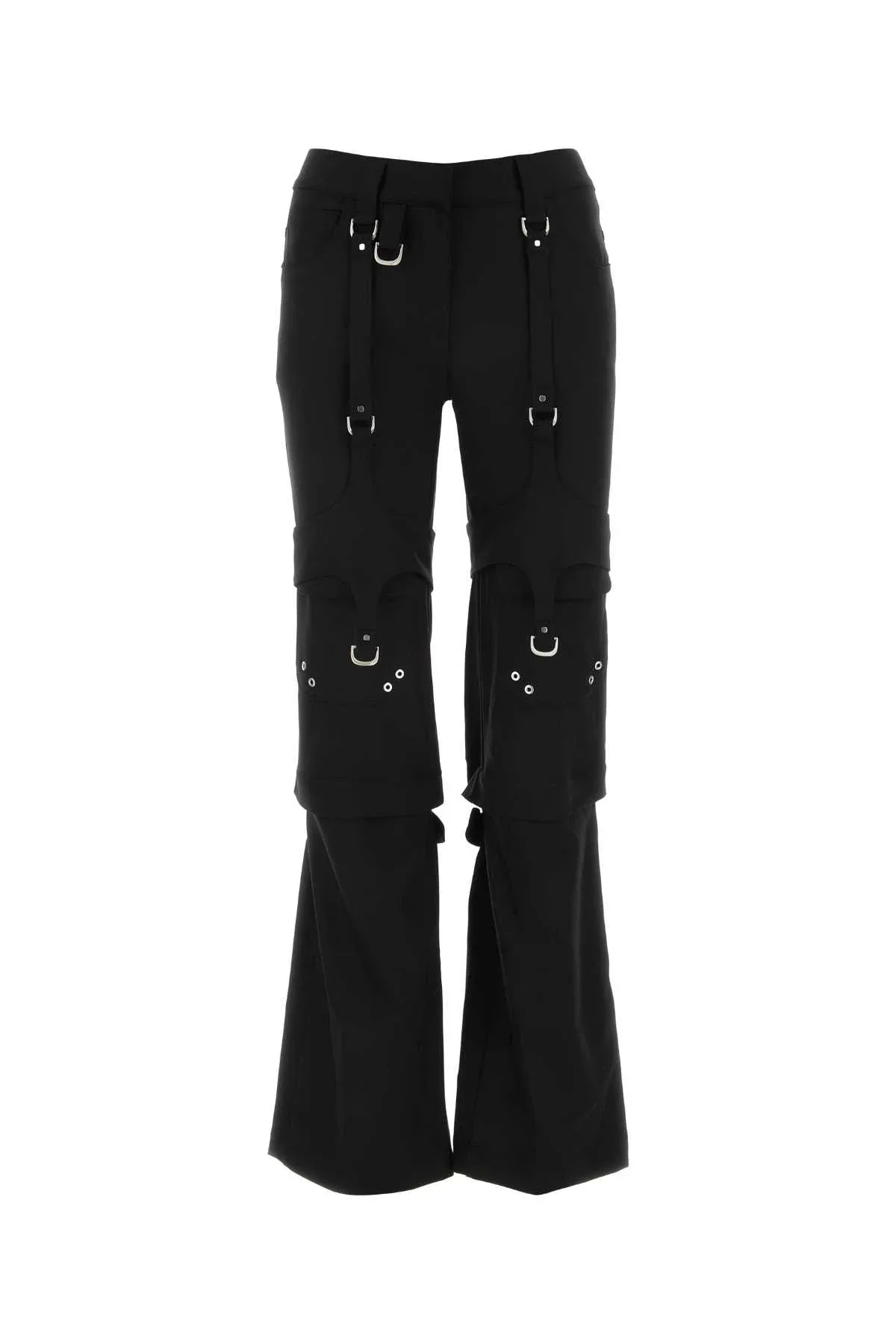 Multi-Strap Flared Cargo Pants