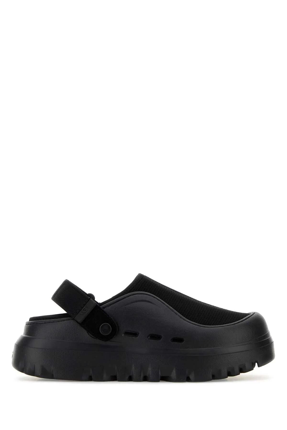 Black Rubber And Mesh Peakmod Slippers
