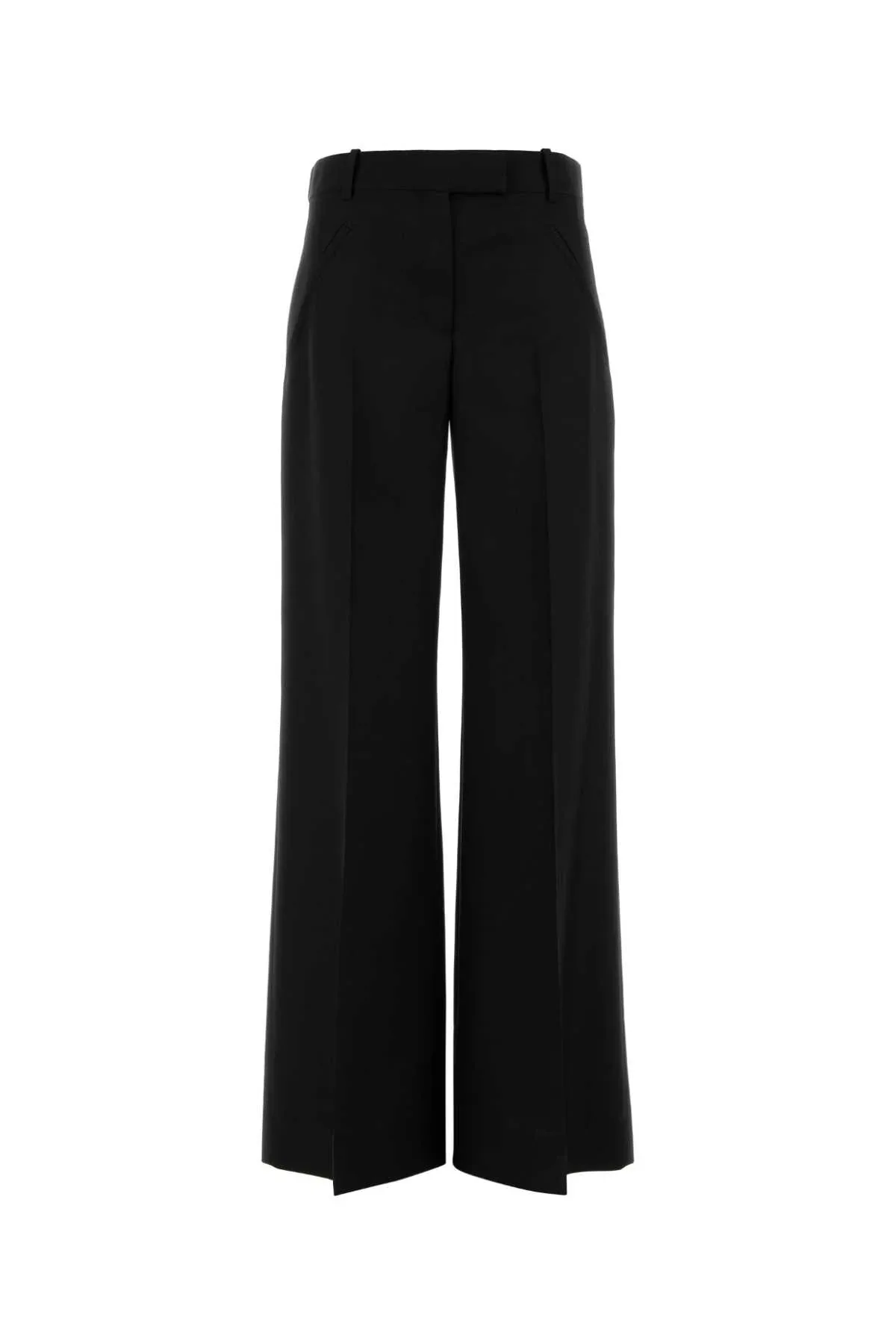 Wool Blend Wide-Leg Trousers