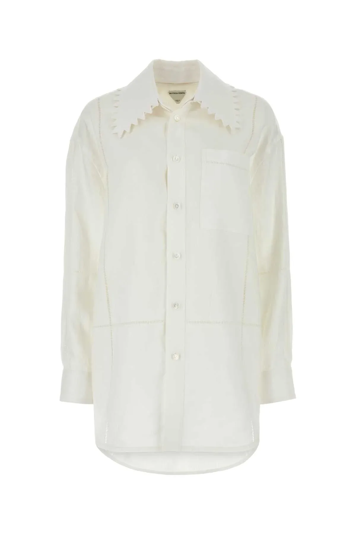 Scalloped Collar Linen Shirt