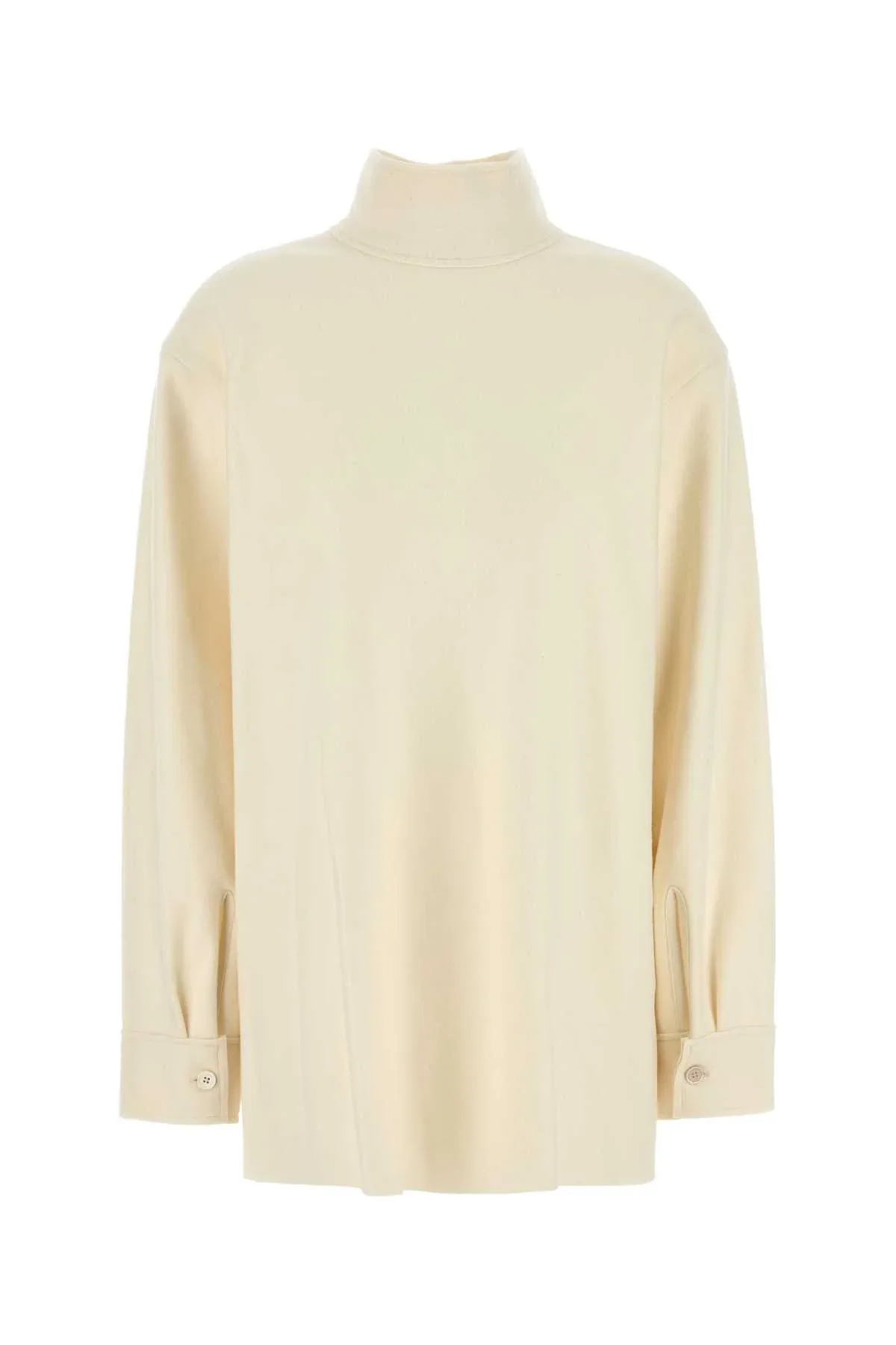 Wool Blend Turtleneck Blouse
