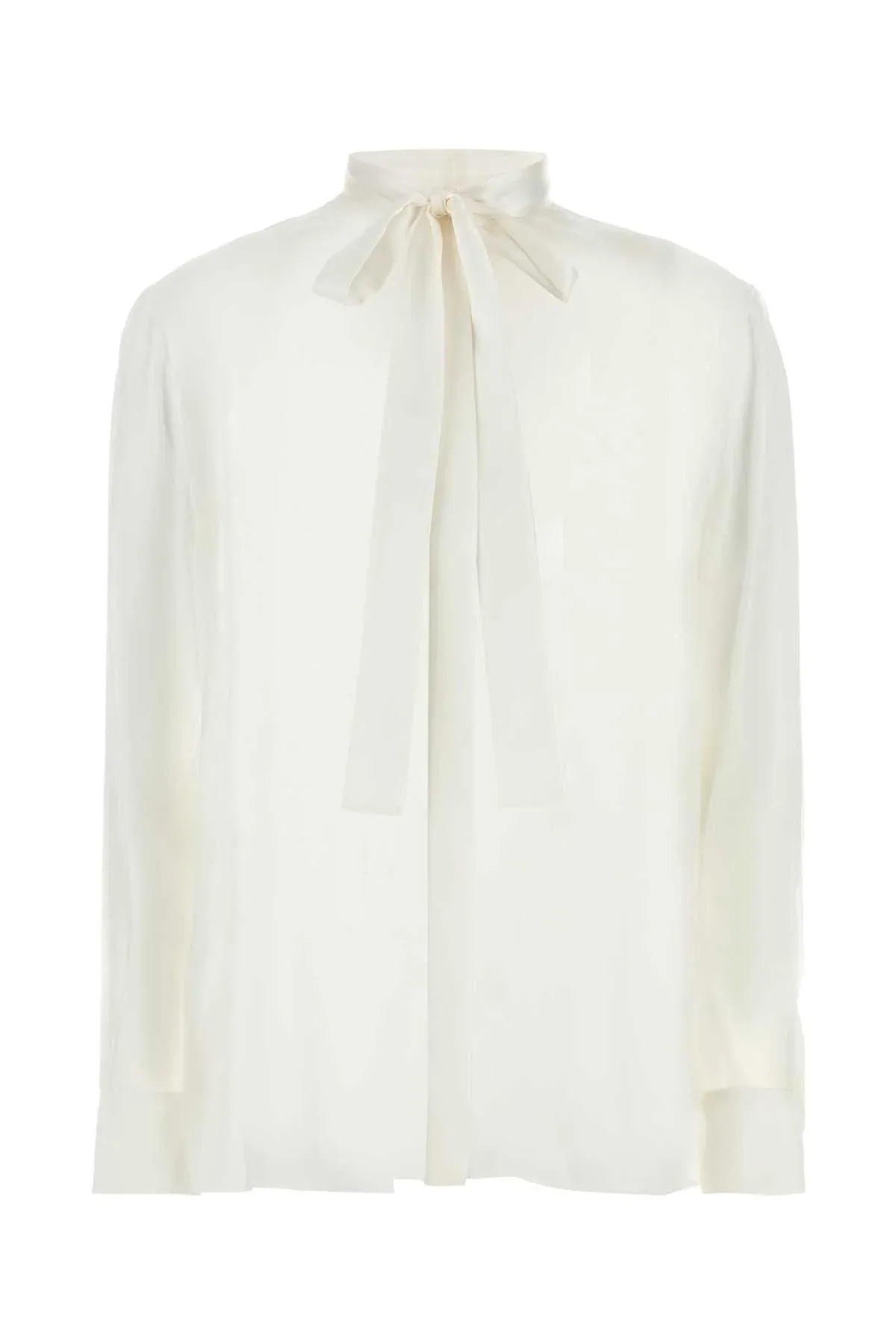 Silk Tie-Neck Shirt