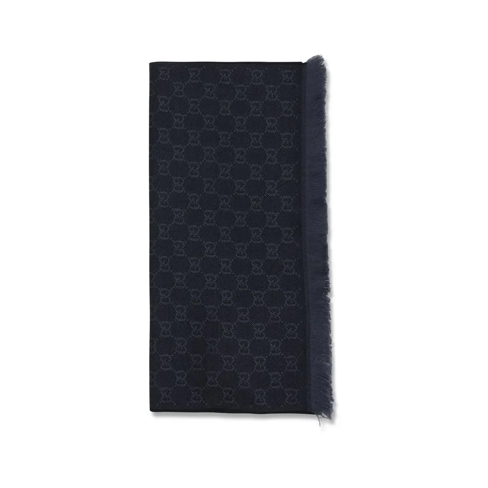 GG-Embroidered Wool Scarf