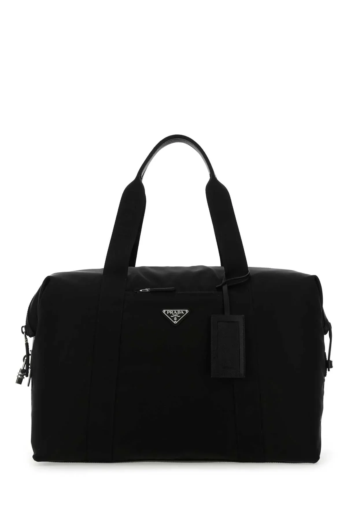 Recycled Nylon & Calf Leather Top Handle Bag