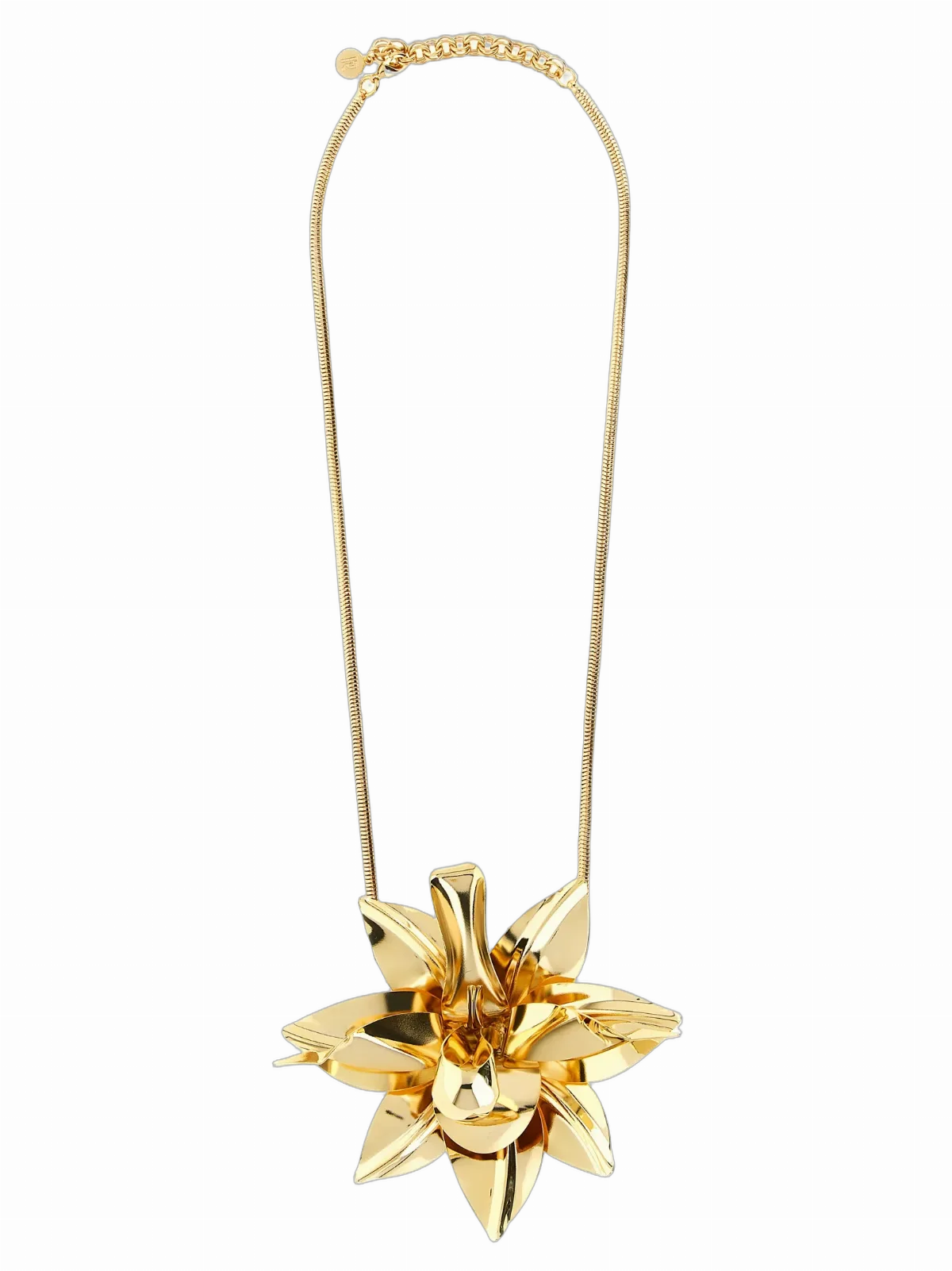 Gold-Plated Brass Flower Pendant Necklace by Paco Rabanne