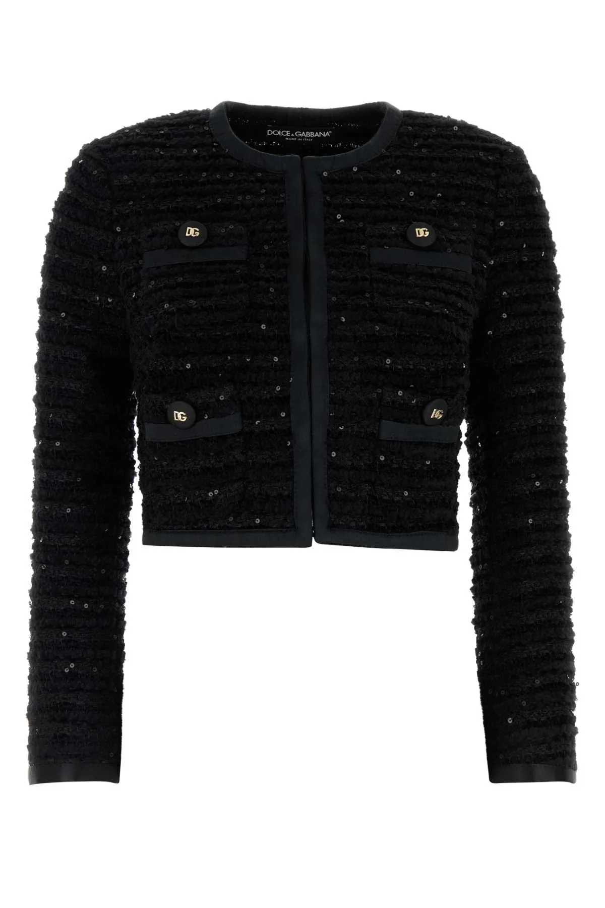Sequin-Embellished Tweed Blazer