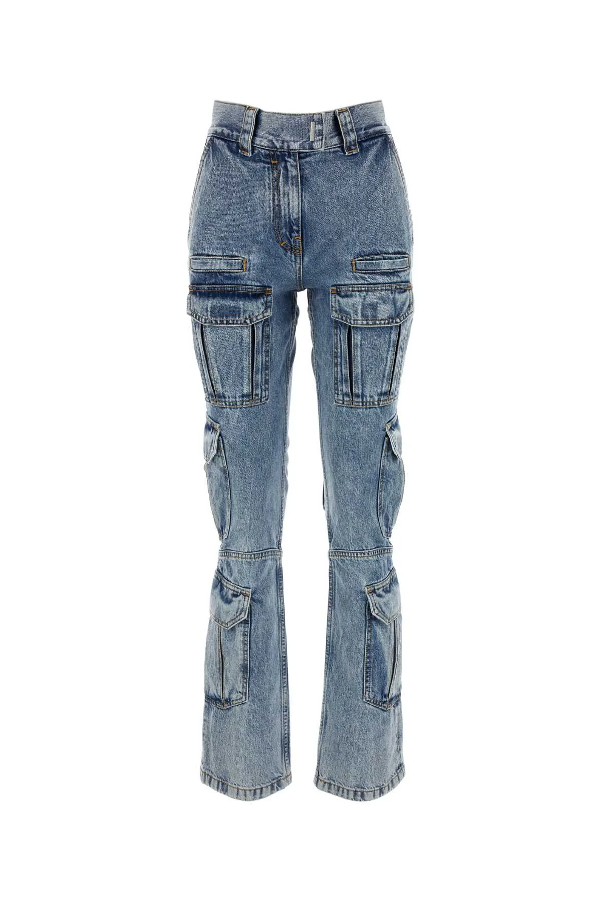 Multi-Pocket Denim Cargo Pants