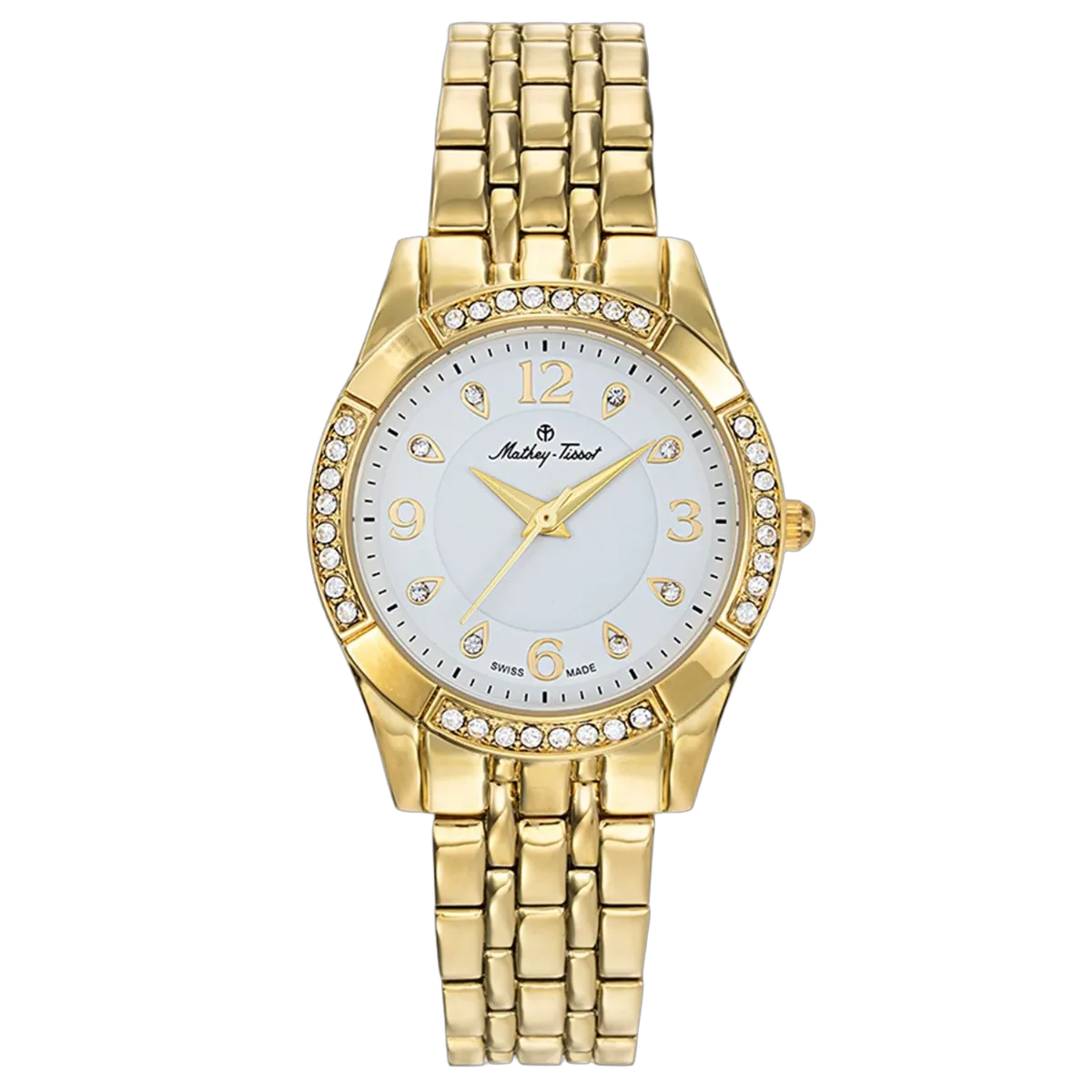 Mathey Tissot Crystal-Bezel Watch