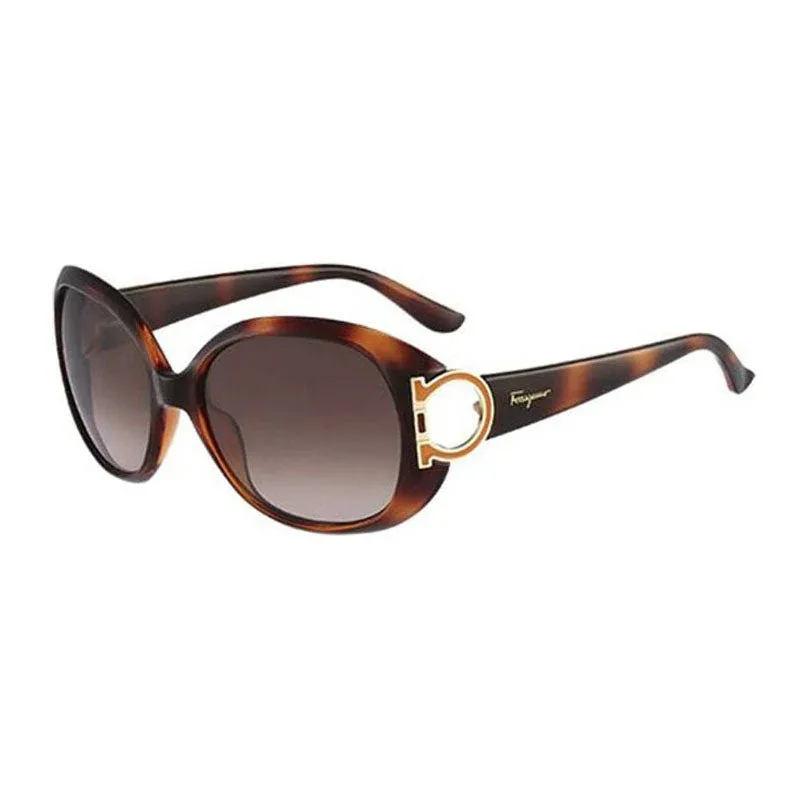 Ferragamo SF668001 Tortoiseshell Oval Sunglasses