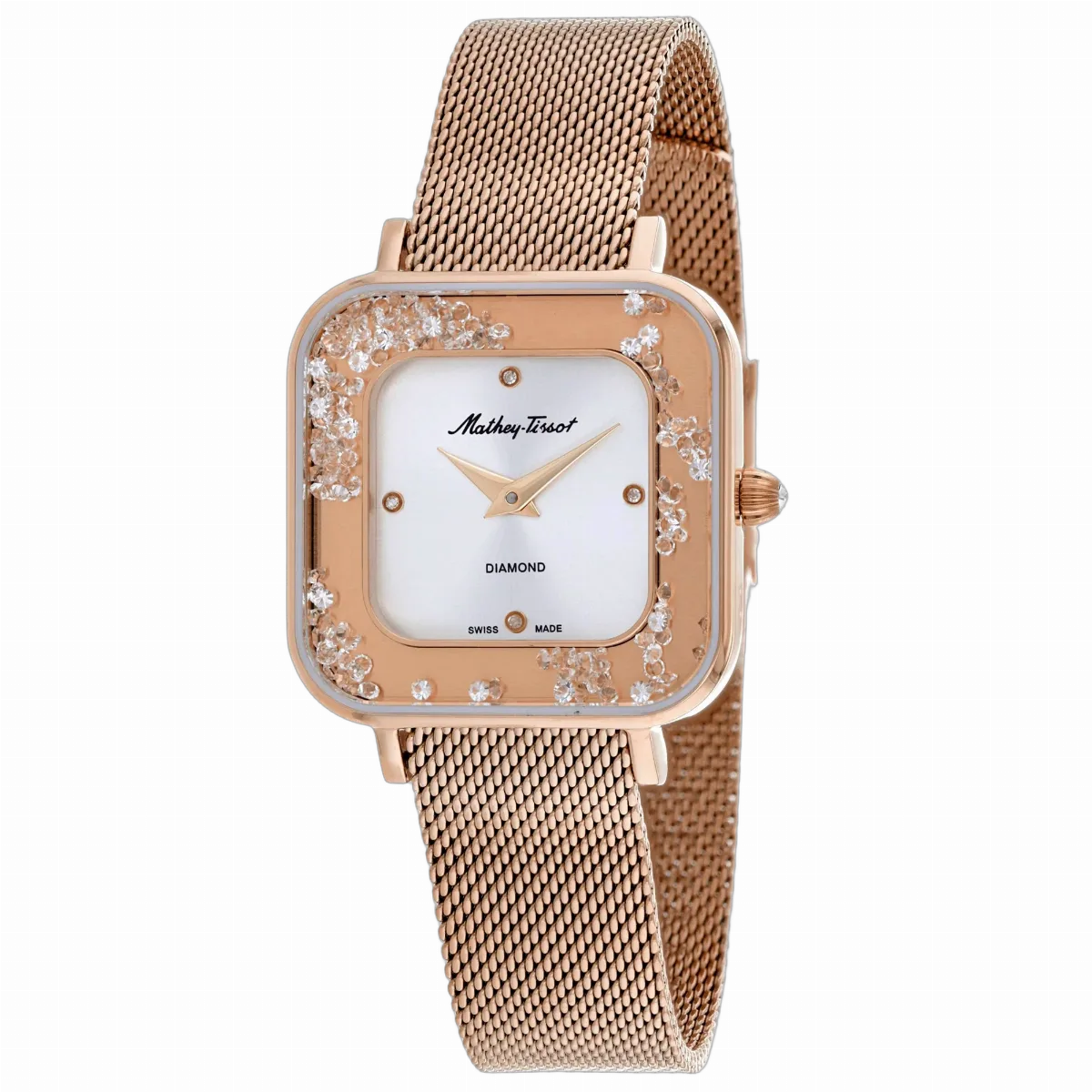 Mathey Tissot Diamond-Bezel Watch by Mathey-Tissot