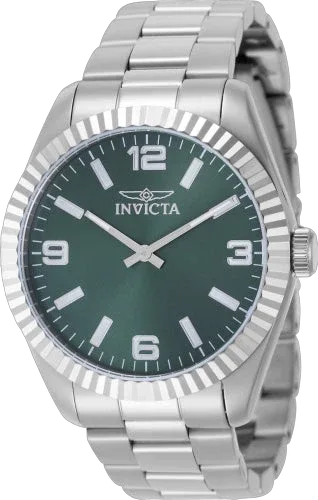 Invicta Stainless Steel Green Dial Watch
