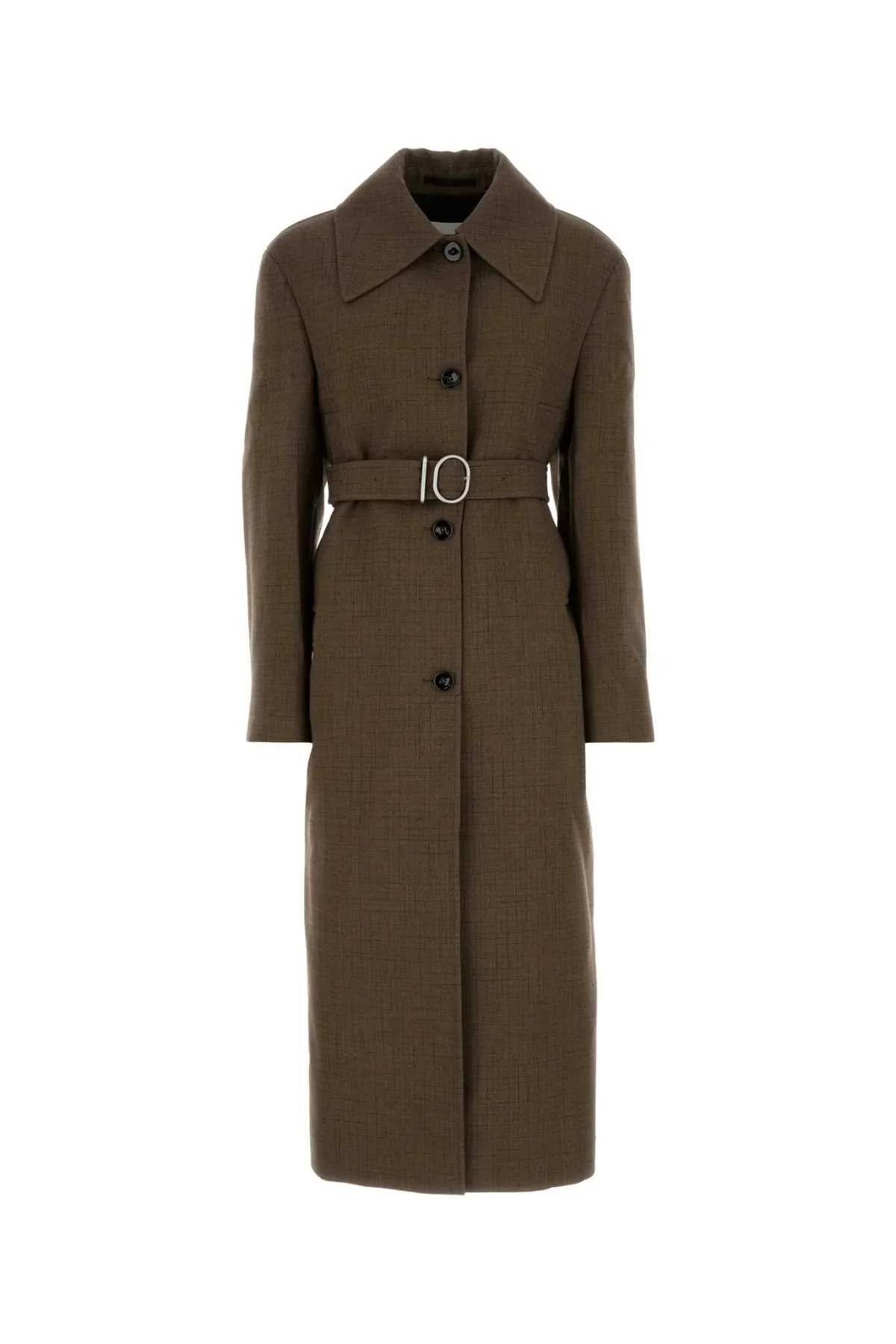 Wool Blend with Buckle Belt Coat