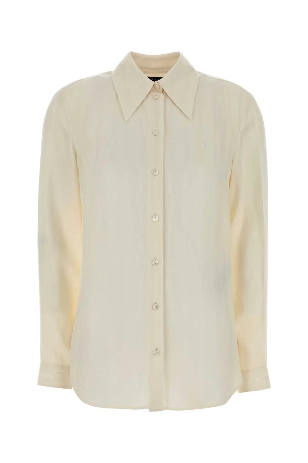 Ivory Crepe Silk Shirt
