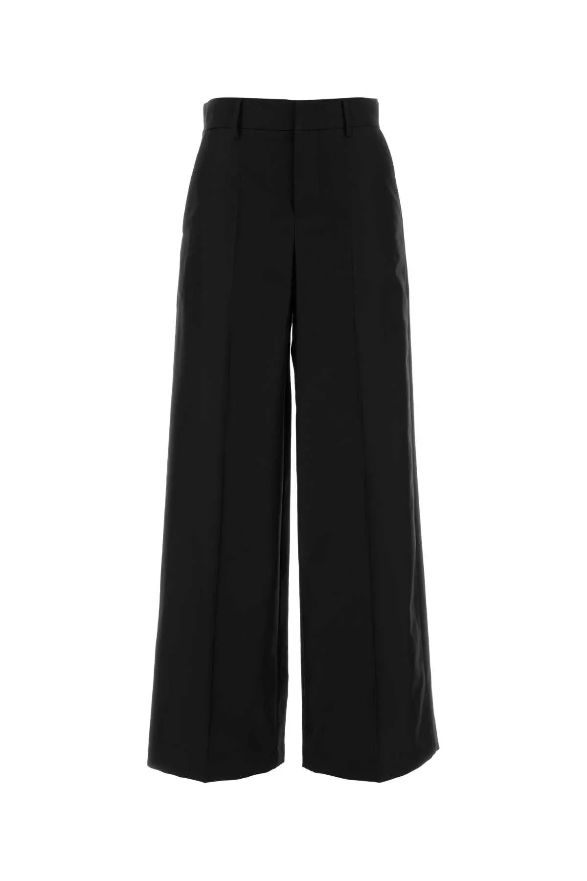 Virgin Wool Blend Wide-Leg Trousers