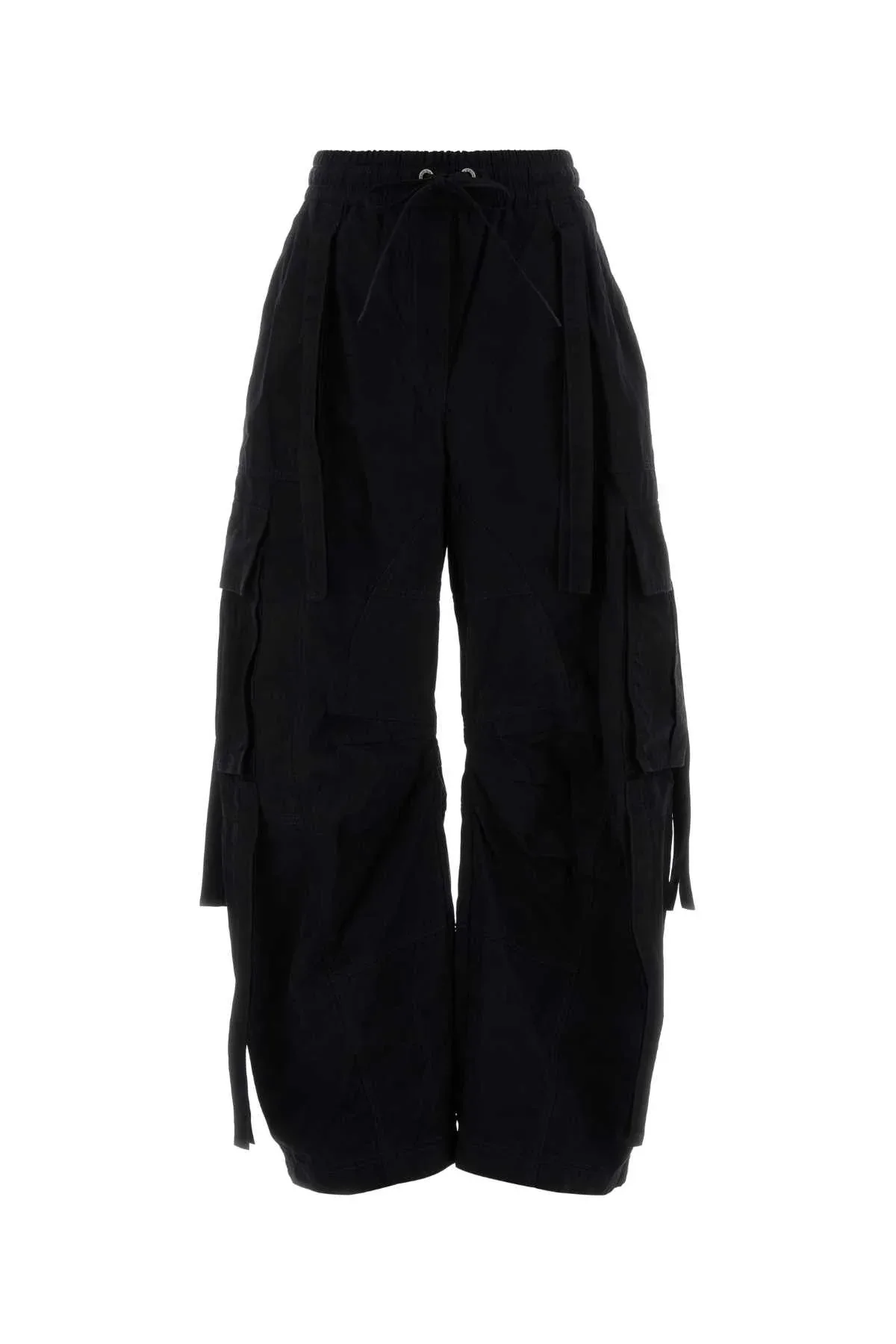 Drawstring Waist Cotton-Blend Cargo Pants