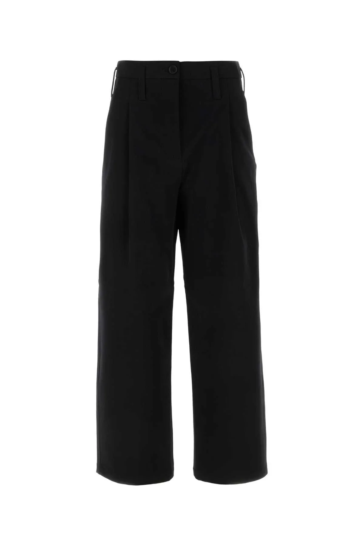 Stretch Cotton Wide-Leg Trouser