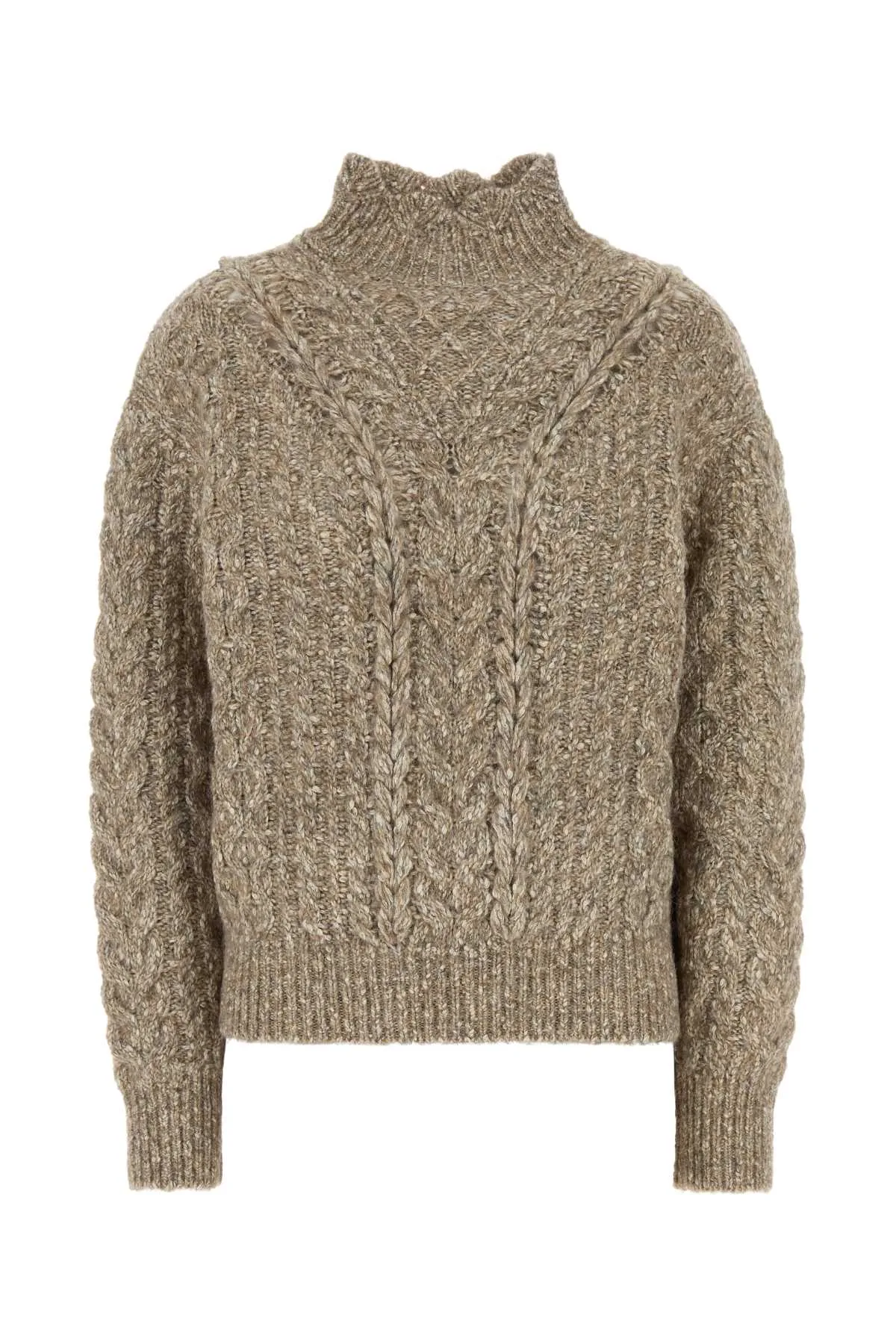 Cable-Knit Cotton Blend Sweater