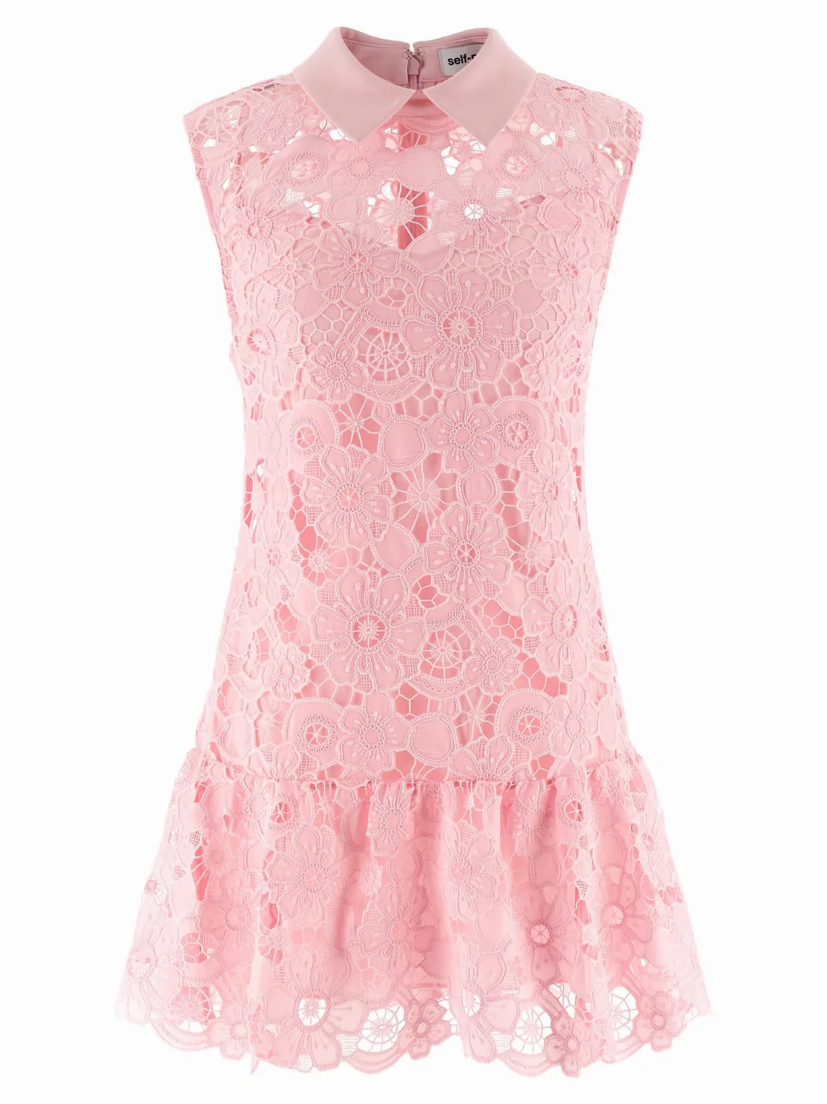 pink Lace Collared Dress by self-portrait