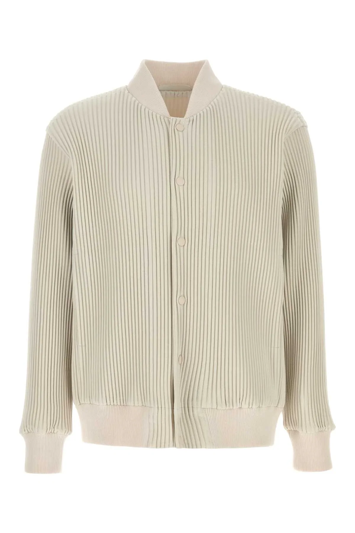 Pleated Polyester Bomber Jacket