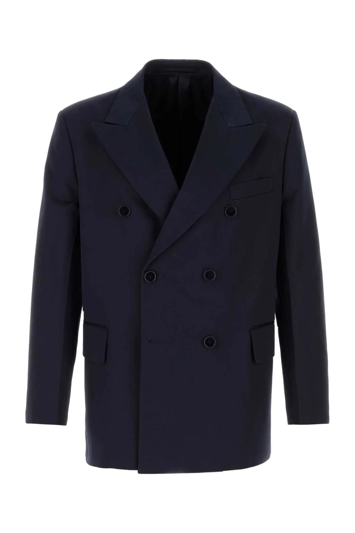 Double-Breasted Cotton Blazer