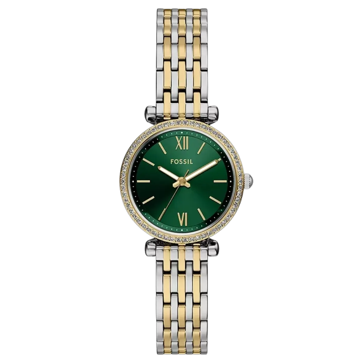 Crystal-Set Green Dial Watch by Fossil