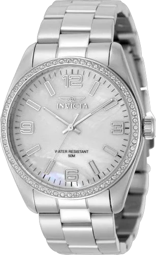 Crystal-Set Stainless Steel Watch by Invicta
