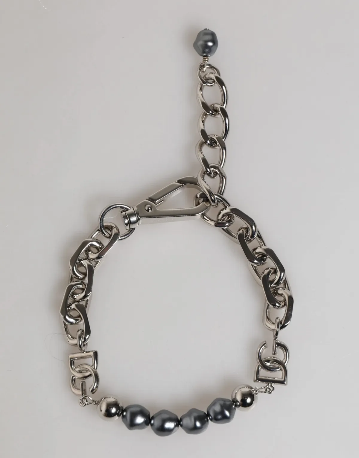 Silver-Tone Chain with Pearl Accents Bracelet by Dolce & Gabbana
