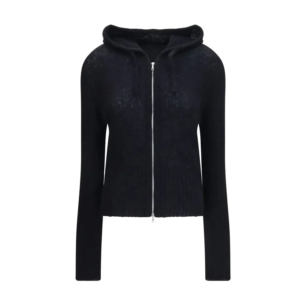 Alpaca-Blend Zip-Up Hoodie