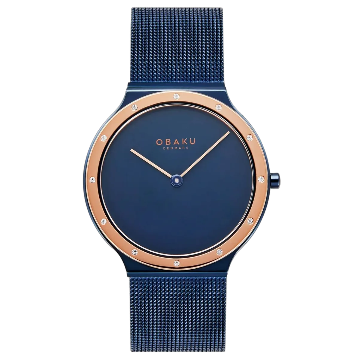 Diamond-Set Rose Gold Bezel Watch by Obaku