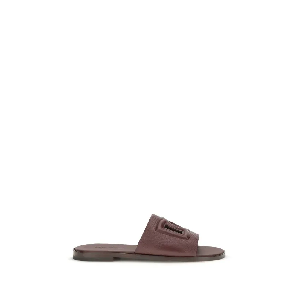 Leather Cutout Logo Sandals