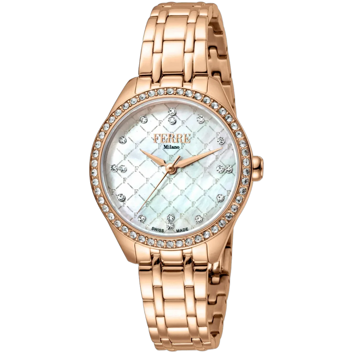 Diamond-Set Mother-of-Pearl Watch by Ferré Milano