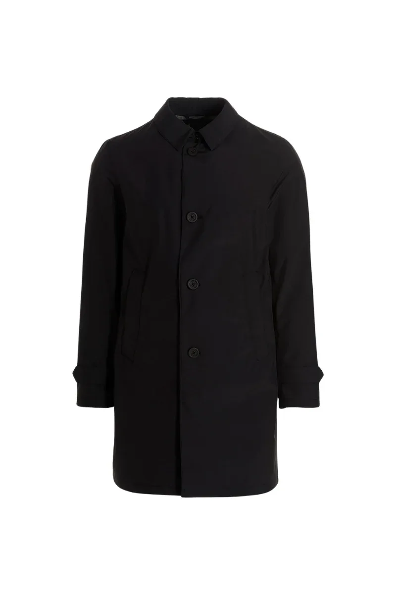 Button-Front Polyester Coat