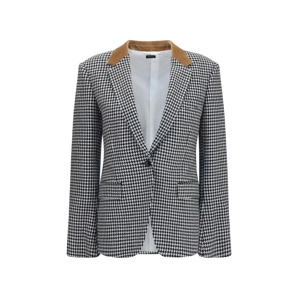 Houndstooth Cashmere Blazer