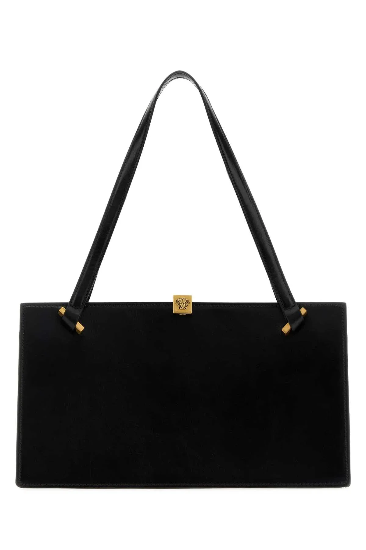Leather with Medusa Hardware Shoulder Bag