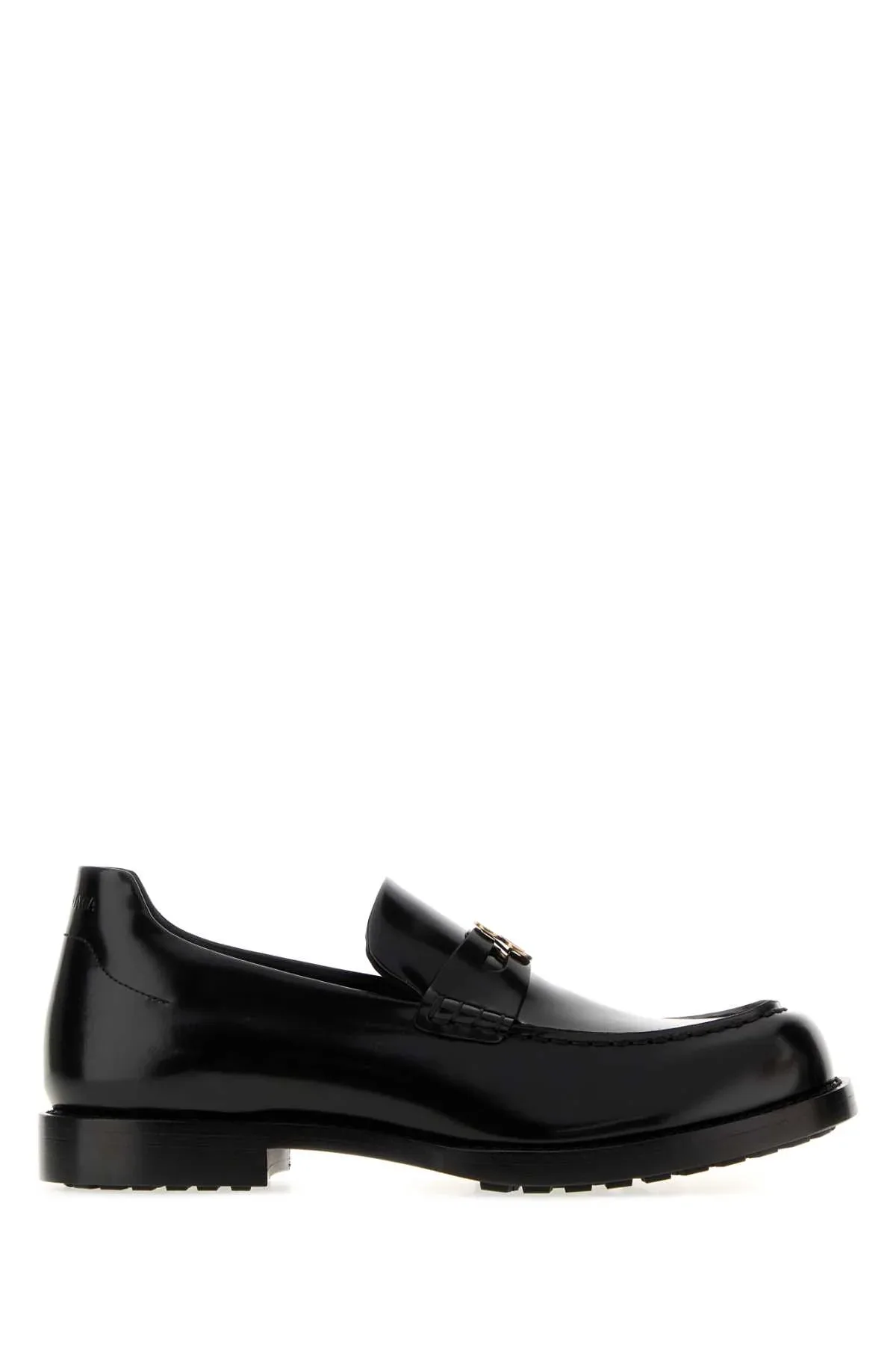 Gold-Trimmed Leather Loafer