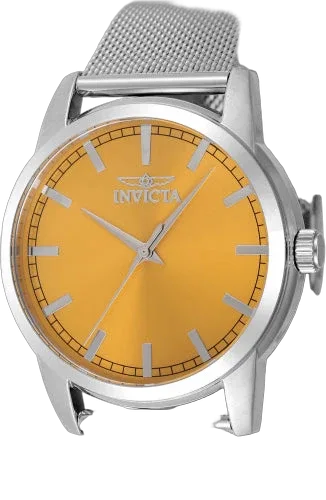 Stainless Steel Yellow Dial Watch