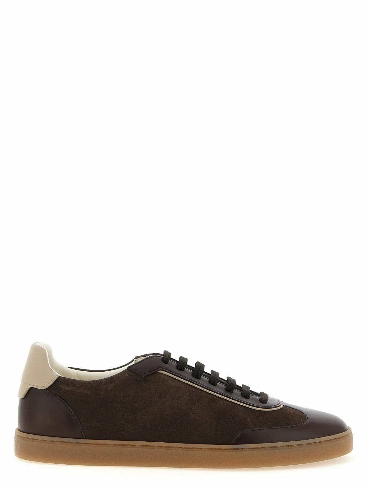 Mixed Suede and Calfskin Low-Top Sneakers