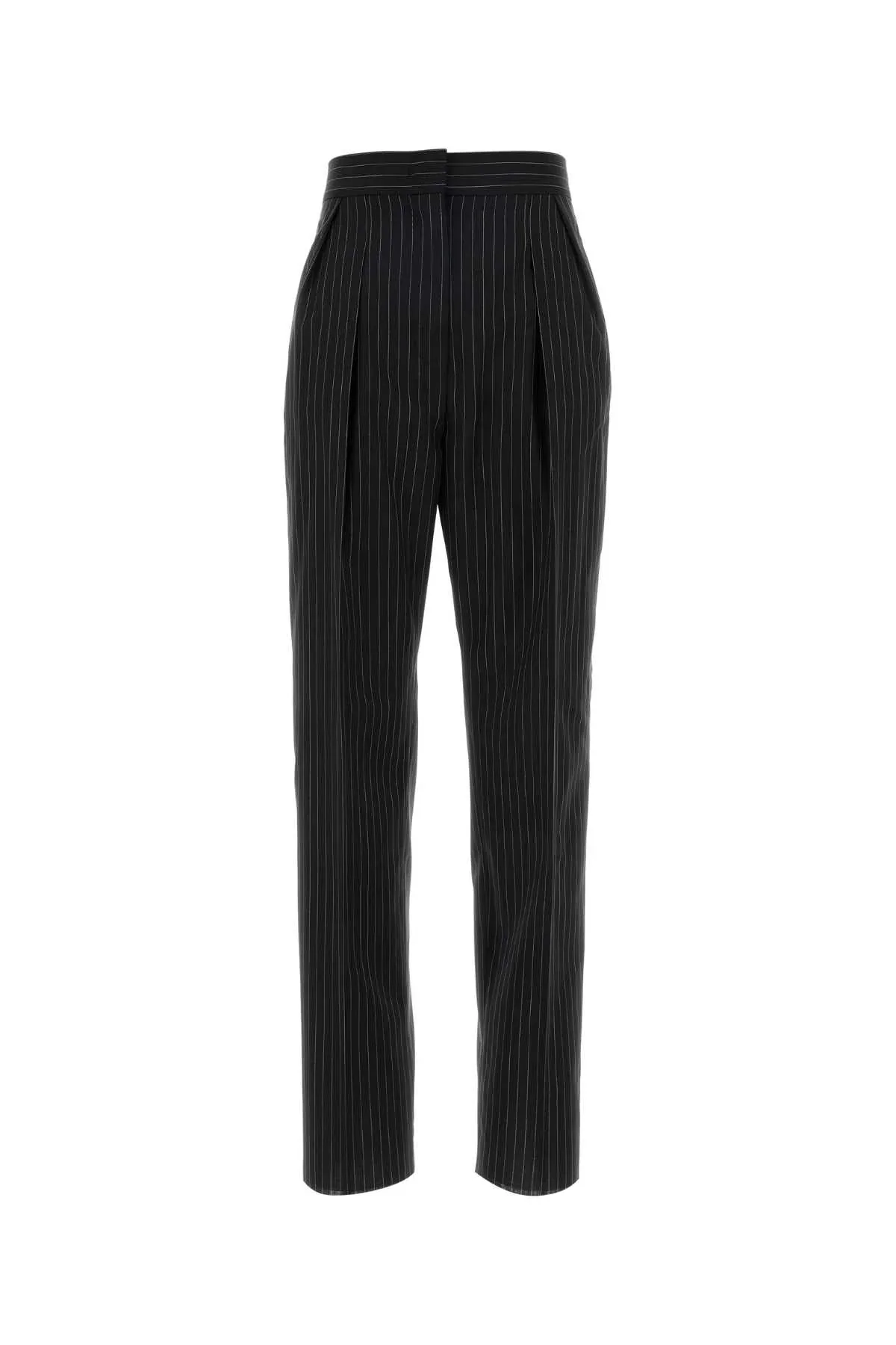 Virgin Wool Pinstriped Trousers