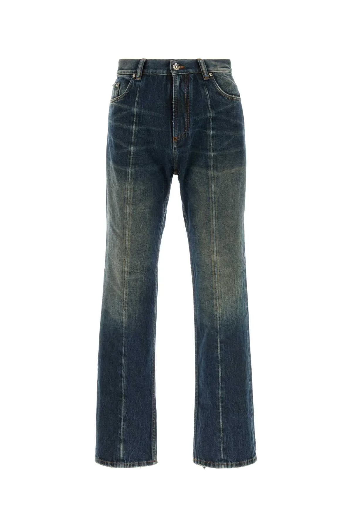 Straight-Leg Cotton Denim Jeans