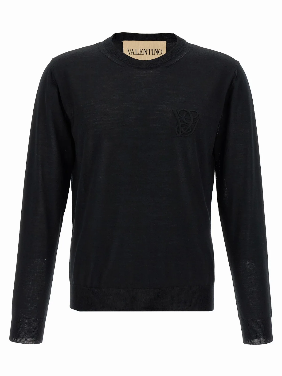 Logo-Embroidered Virgin Wool Sweater
